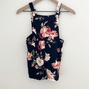 shein black floral romper